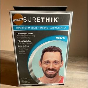 SURE thik Hair Thickening Fibers Light Brown NWT